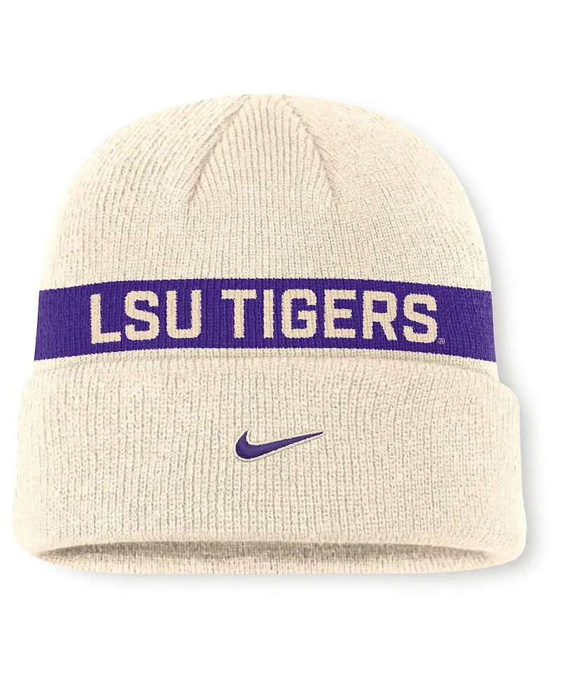 Nike Men's Natural Lsu Tigers Peak Primetime Utility Cuffed Knit Hat