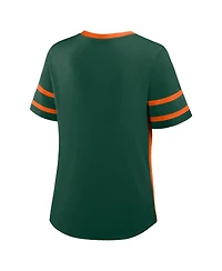 Fanatics Women's Green/Orange Miami Hurricanes Be Fearless Athena Lace-Up T-Shirt