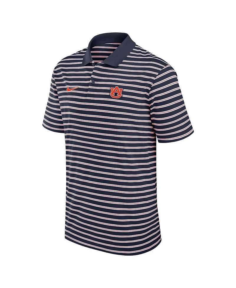 Nike Men's Navy Auburn Tigers Solid Foundation Striped Dri-fit Polo Shirt