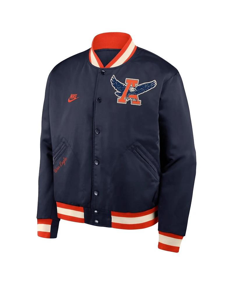 Nike Men's Navy Auburn Tigers Legacy Full-Snap Bomber Jacket