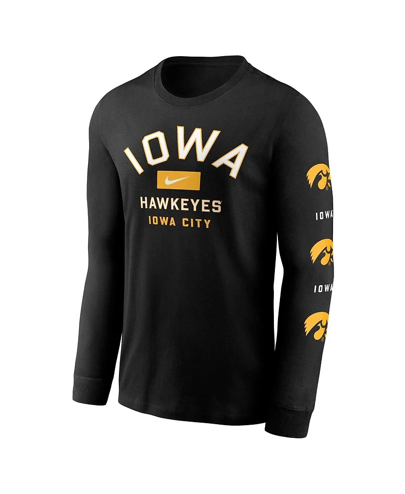 Nike Men's Black Iowa Hawkeyes Classic Location Long Sleeve T-Shirt