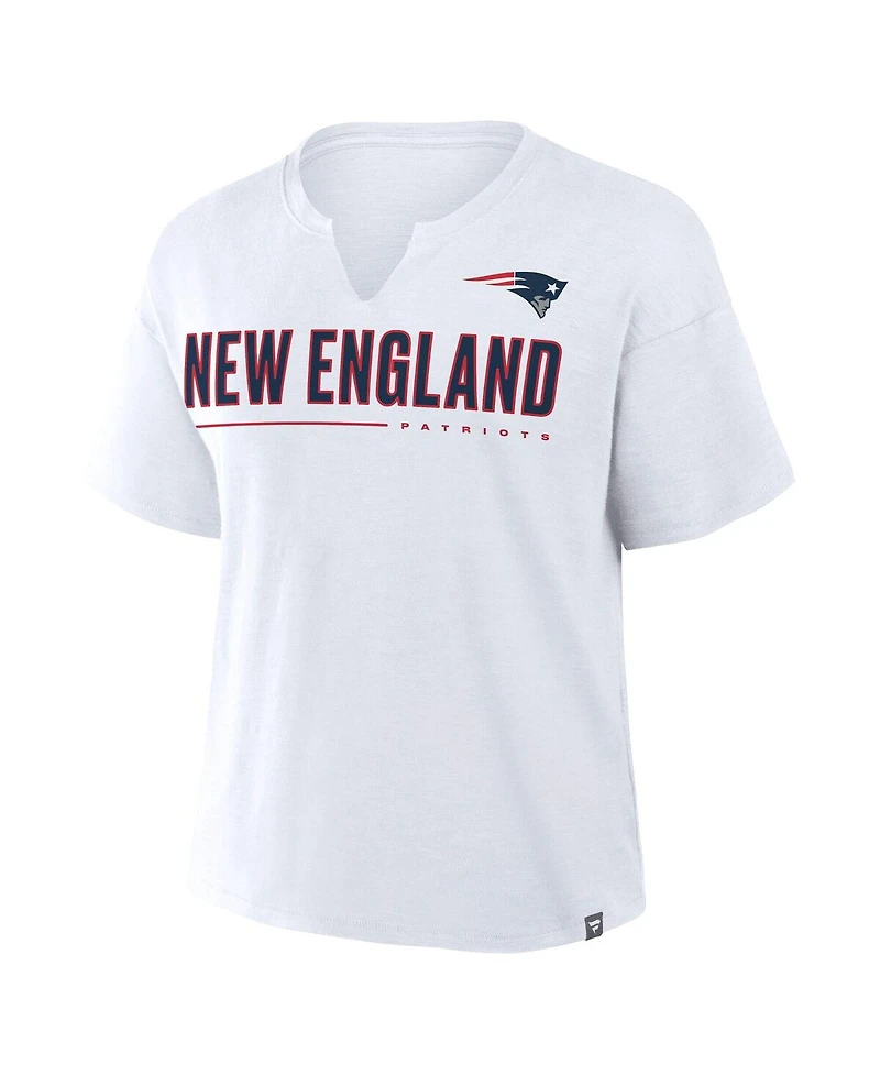 Fanatics Women's White New England Patriots Redzone Slub Boxy T-Shirt