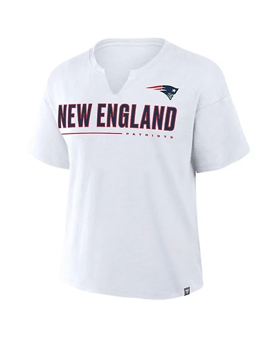 Fanatics Women's White New England Patriots Redzone Slub Boxy T-Shirt