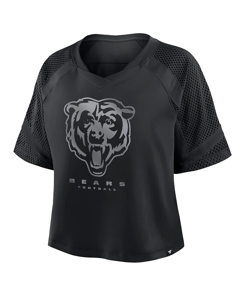 Fanatics Women's Chicago Bears Oversized Raglan V-Neck Blackout Fashion Jersey