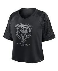 Fanatics Women's Chicago Bears Oversized Raglan V-Neck Blackout Fashion Jersey