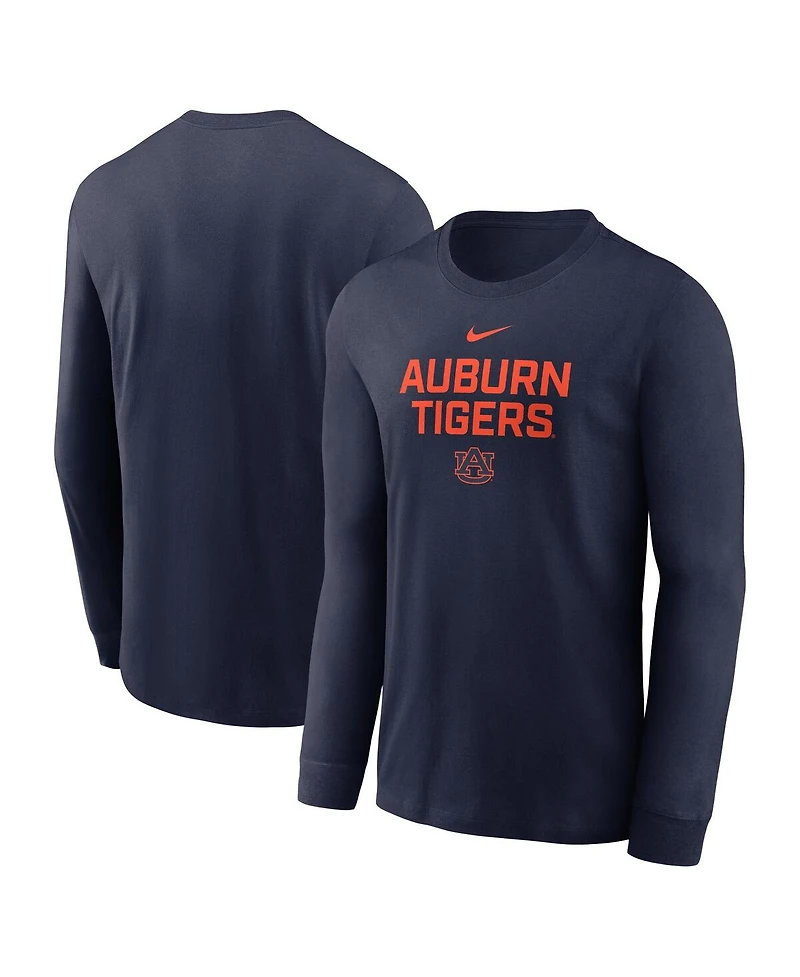 Nike Men's Navy Auburn Tigers 2025 Sideline Dri-fit Long Sleeve T-Shirt
