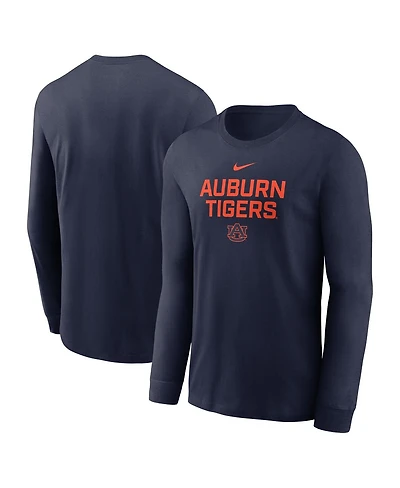 Nike Men's Navy Auburn Tigers 2025 Sideline Dri-fit Long Sleeve T-Shirt