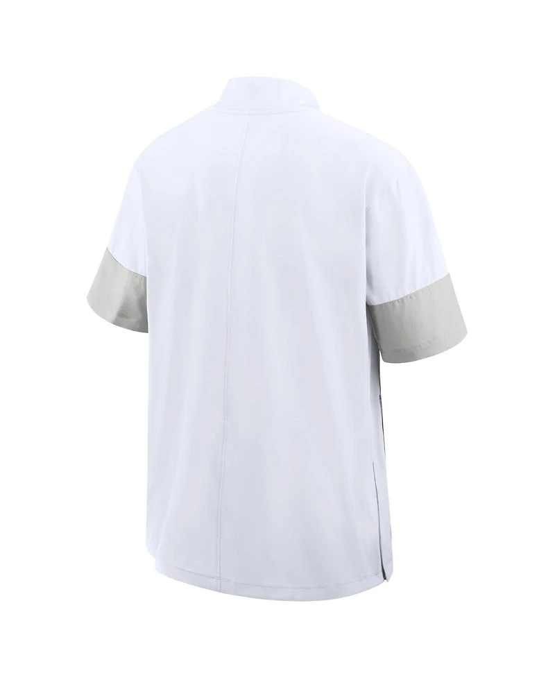 Nike Men's White Auburn Tigers 2025 Sideline Coaches Lightweight Short Sleeve Jacket