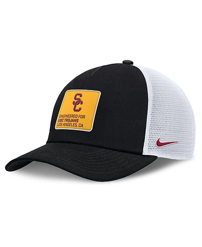 Nike Men's Black/White Usc Trojans 2025 On-Field Rise Engineered Trucker Adjustable Hat