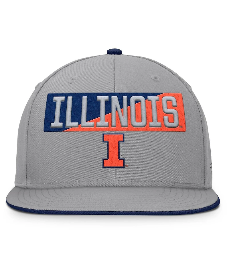 Fanatics Men's Gray Illinois Fighting Illini Duo Snapback Hat