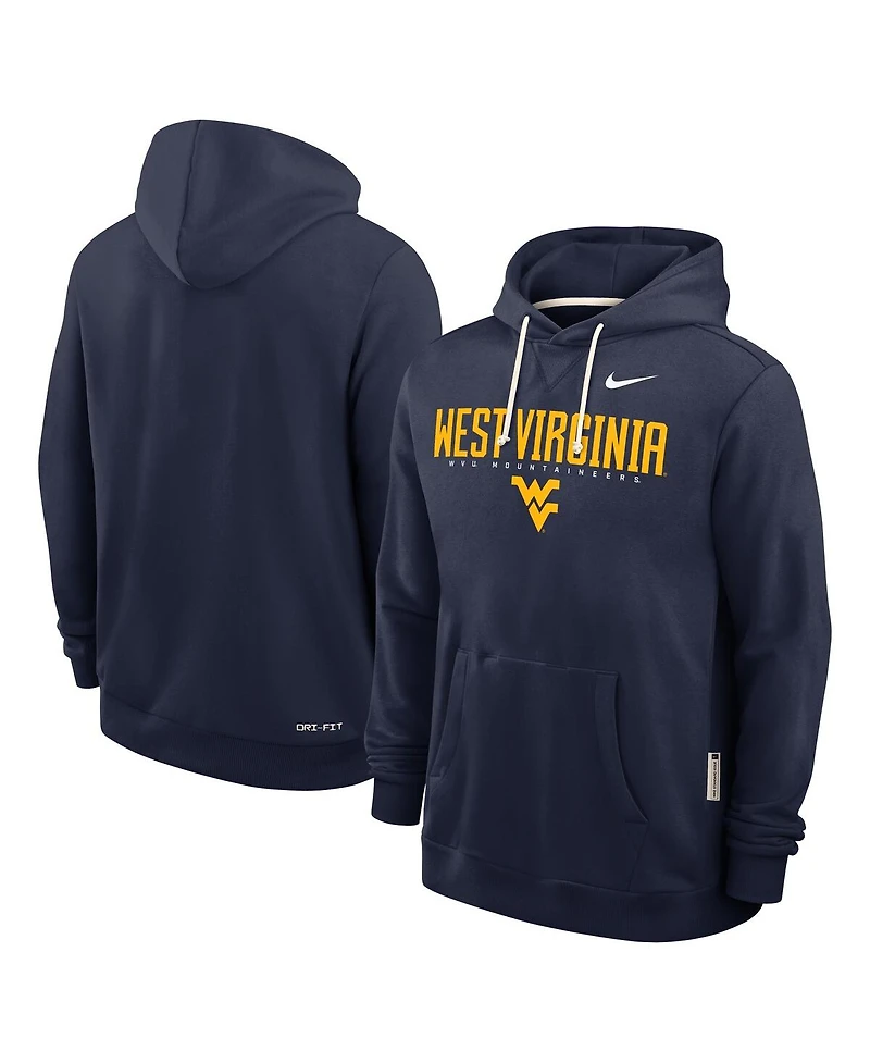 Nike Men's Navy West Virginia Mountaineers 2025 Sideline Standard Issue Dri-fit Hoodie