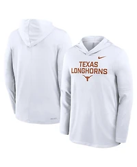 Nike Men's White Texas Longhorns 2025 Sideline Performance Long Sleeve Hoodie T-Shirt