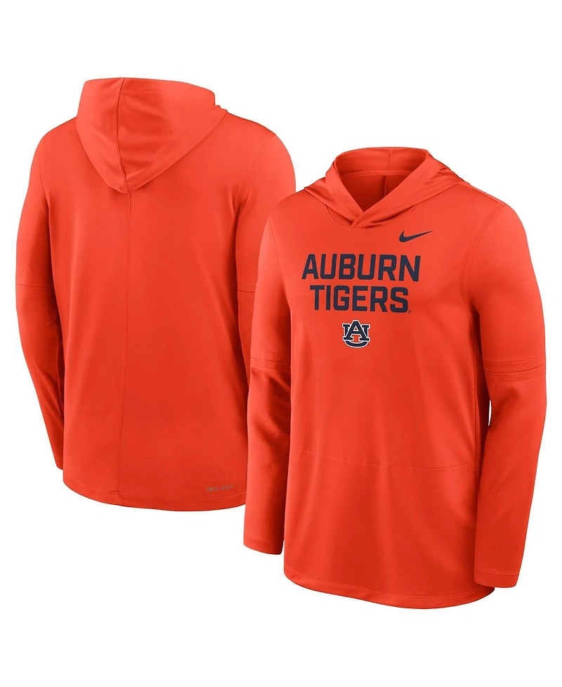 Nike Men's Orange Auburn Tigers 2025 Sideline Dri-fit Long Sleeve Hoodie T-Shirt