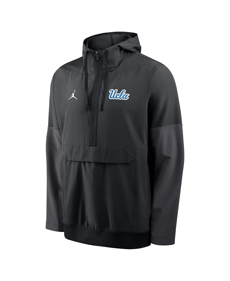 Nike Men's Black Ucla Bruins Anorak Half-Zip Hoodie Jacket