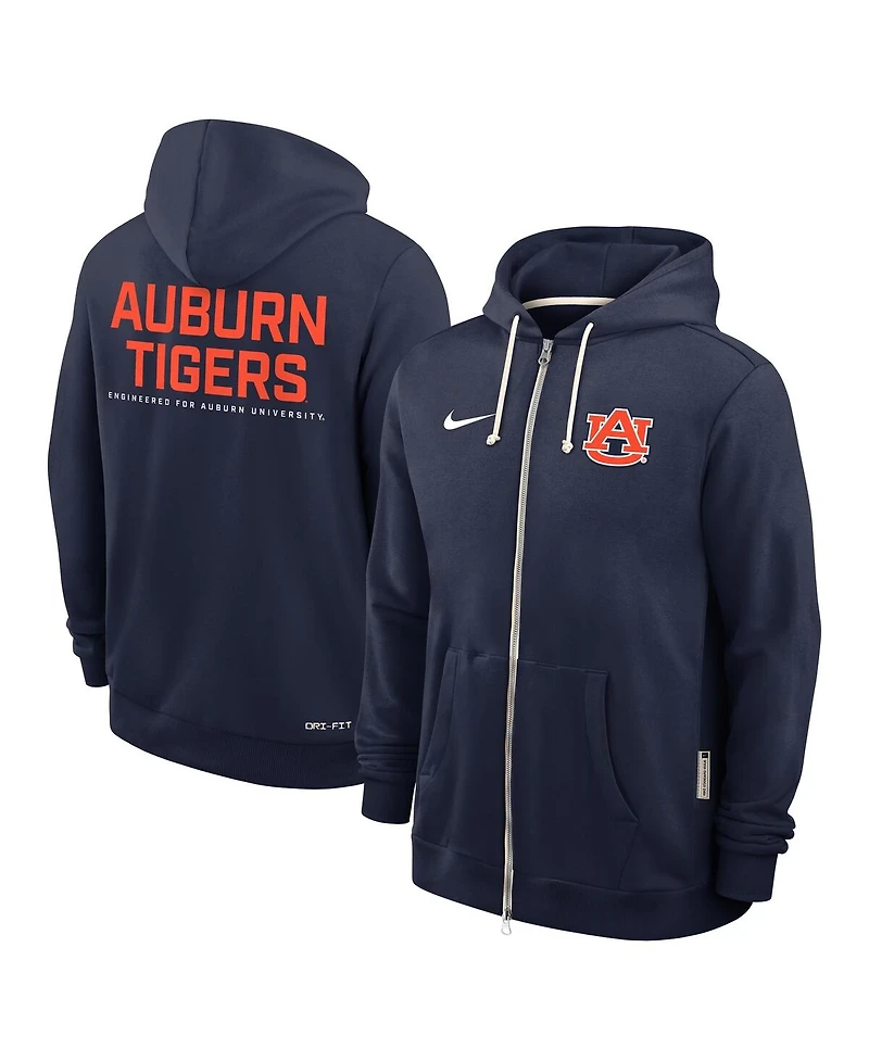 Nike Men's Navy Auburn Tigers 2025 Sideline Standard Issue Dri-fit Full-Zip Hoodie
