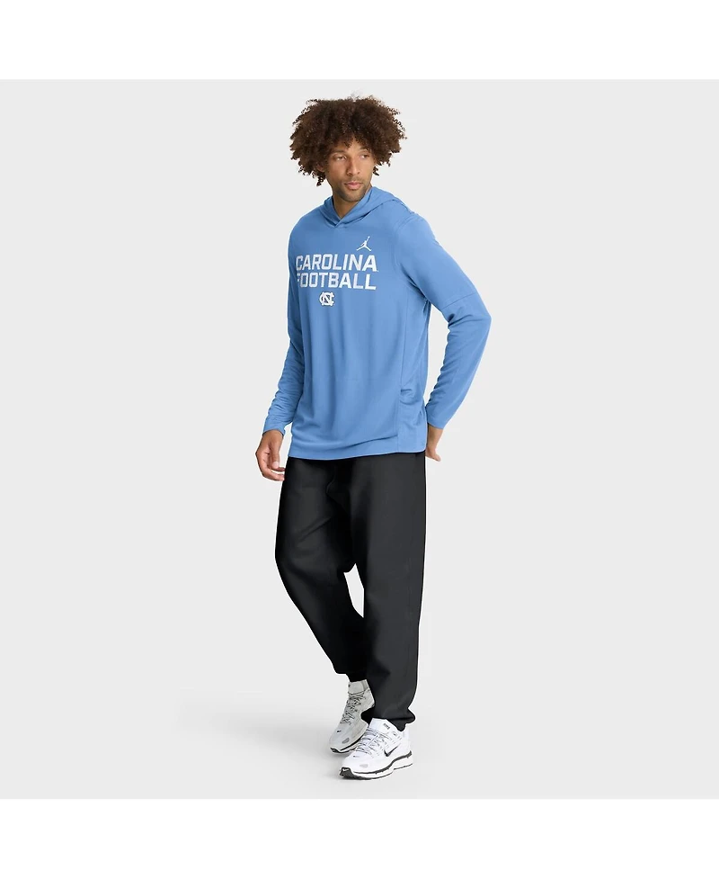 Jordan Men's Carolina Blue North Tar Heels 2025 Sideline Performance Long Sleeve Hoodie T-Shirt