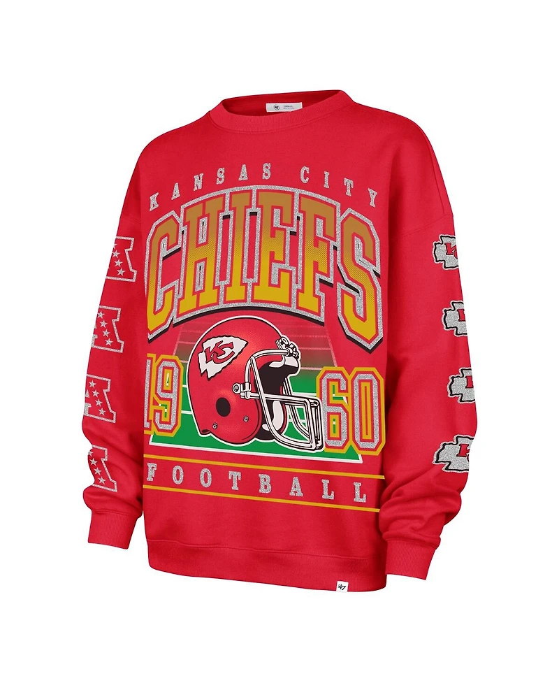 '47 Brand Women's Red Kansas City Chiefs Go Big Oversized Pullover Sweatshirt