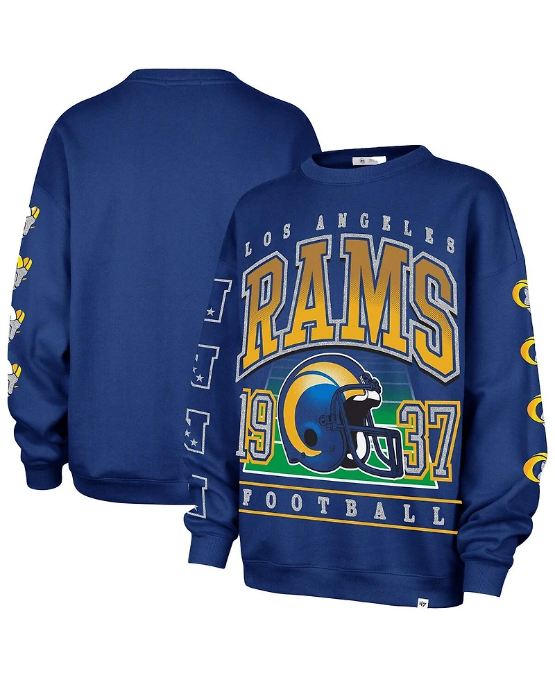 '47 Brand Women's Royal Los Angeles Rams Go Big Oversized Pullover Sweatshirt