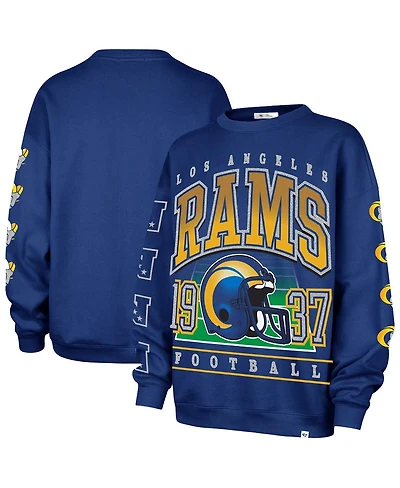 '47 Brand Women's Royal Los Angeles Rams Go Big Oversized Pullover Sweatshirt