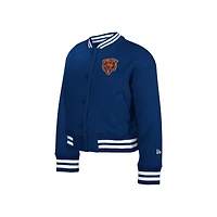 New Era Big Boys and Girls Navy Chicago Bears Chenille Applique Fleece Full-Snap Jacket