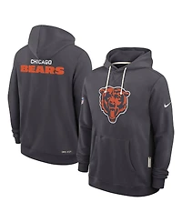 Nike Men's Anthracite Chicago Bears Sideline Standard Issue Initial Home Dri-fit Hoodie