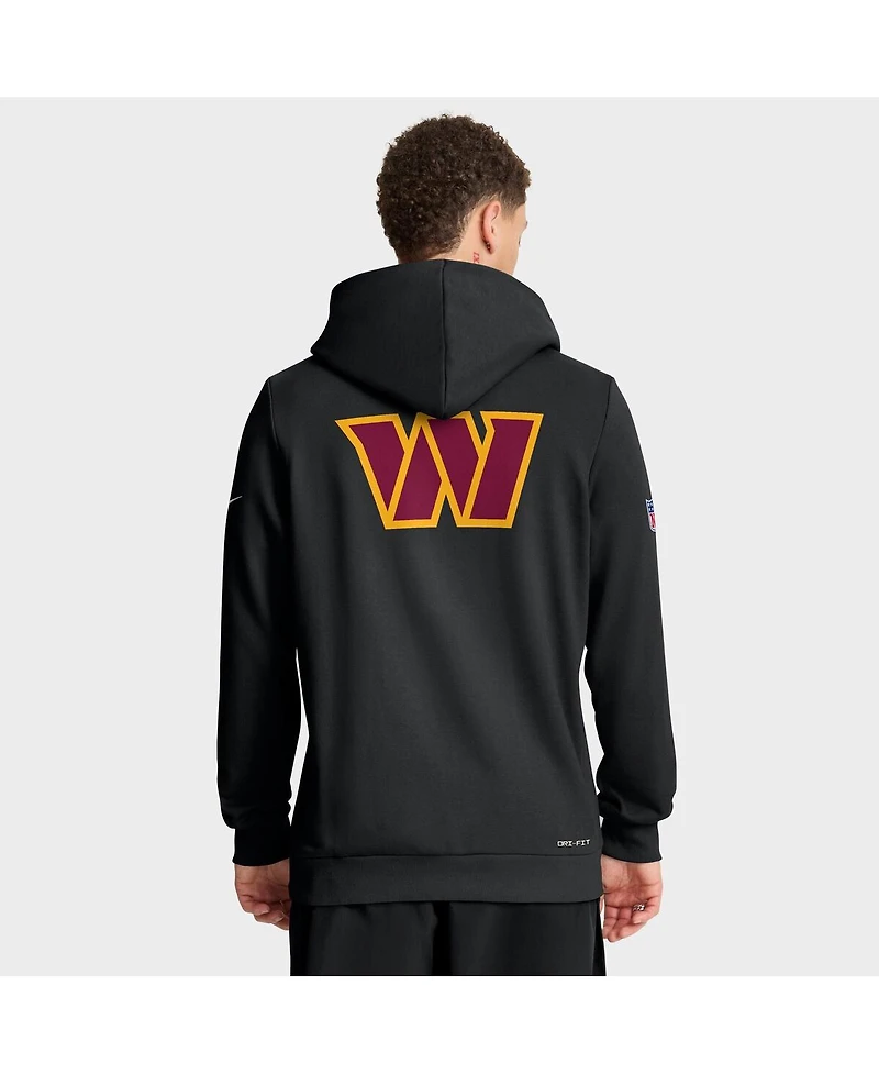 Nike Men's Black Washington Commanders Sideline Standard Issue Utility Player Dri-fit Full-Zip Hoodie