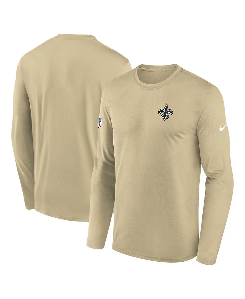 Nike Men's Gold New Orleans Saints Legend Small Logo Performance Long Sleeve T-Shirt