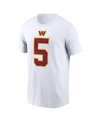 Nike Men's Jayden Daniels White Washington Commanders Player Name Number T-Shirt