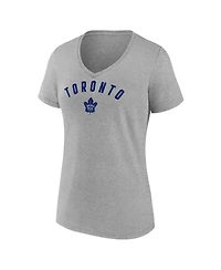 Fanatics Women's Gray Toronto Maple Leaf's V-Neck T-Shirt