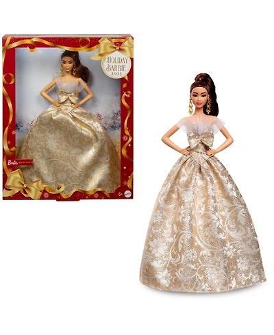 Barbie 2025 Holiday Barbie Doll Light Brown Hair