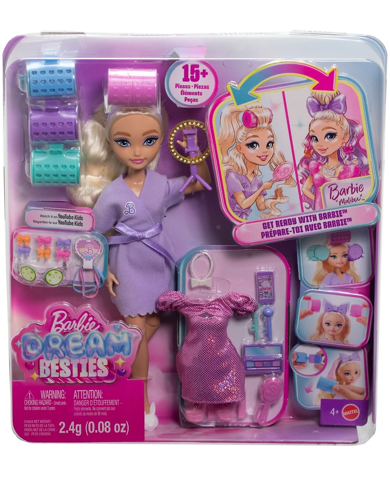 Barbie Dream Besties Get Ready with Barbie Malibu Doll and Accessories
