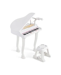 Akiudex Kids Electronic Piano Keyboard with Microphone and Led Teaching