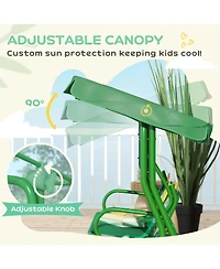 Qaba Kids Patio Swing, 2-Seater Outdoor Porch Swing Chair
