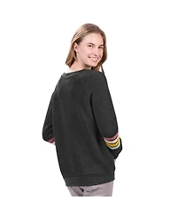 G-iii 4Her by Carl Banks Women's Charcoal New York Yankees Allana Stripe Pullover Sweatshirt