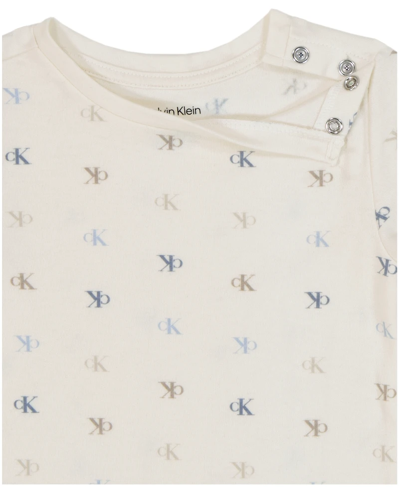 Calvin Klein Baby Boys 2-Piece Bodysuit and Overall Set