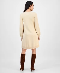 Sandra Darren Women's Cable-Knit Long-Sleeve Sweater Dress