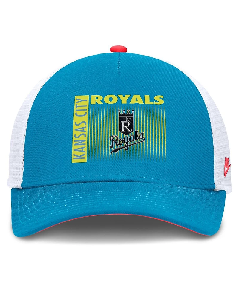 Nike Men's Teal Kansas City Royals Neon 90s Rise Structured Performance Adjustable Trucker Hat