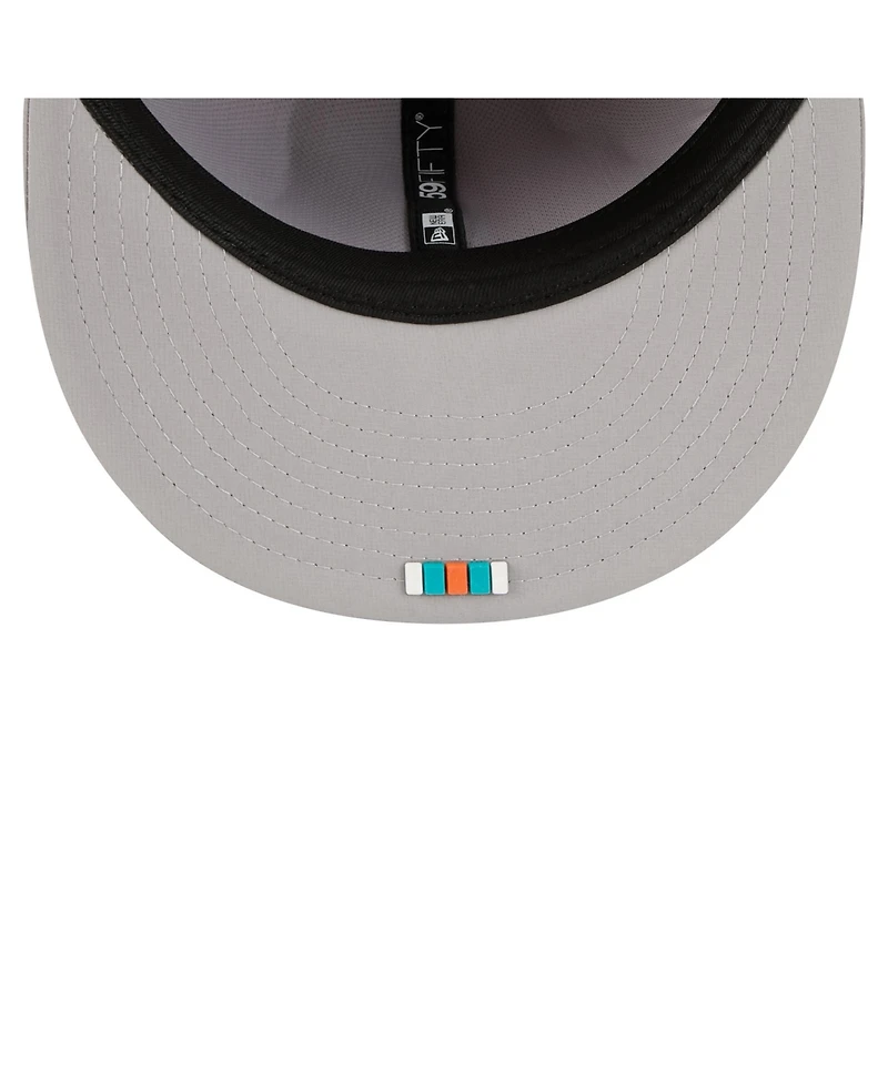 New Era Men's Gray Miami Dolphins 2025 Sideline 59FIFTY Fitted Hat