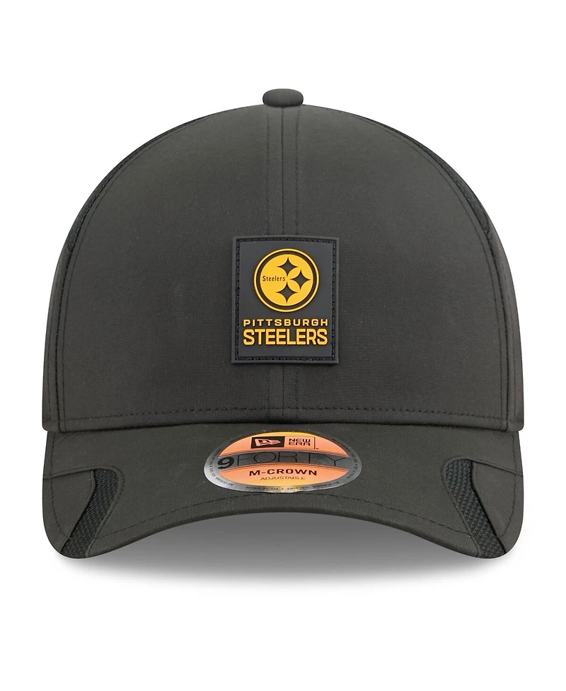 New Era Big Boys and Girls Black Pittsburgh Steelers 2025 Sideline 9FORTY Adjustable Hat