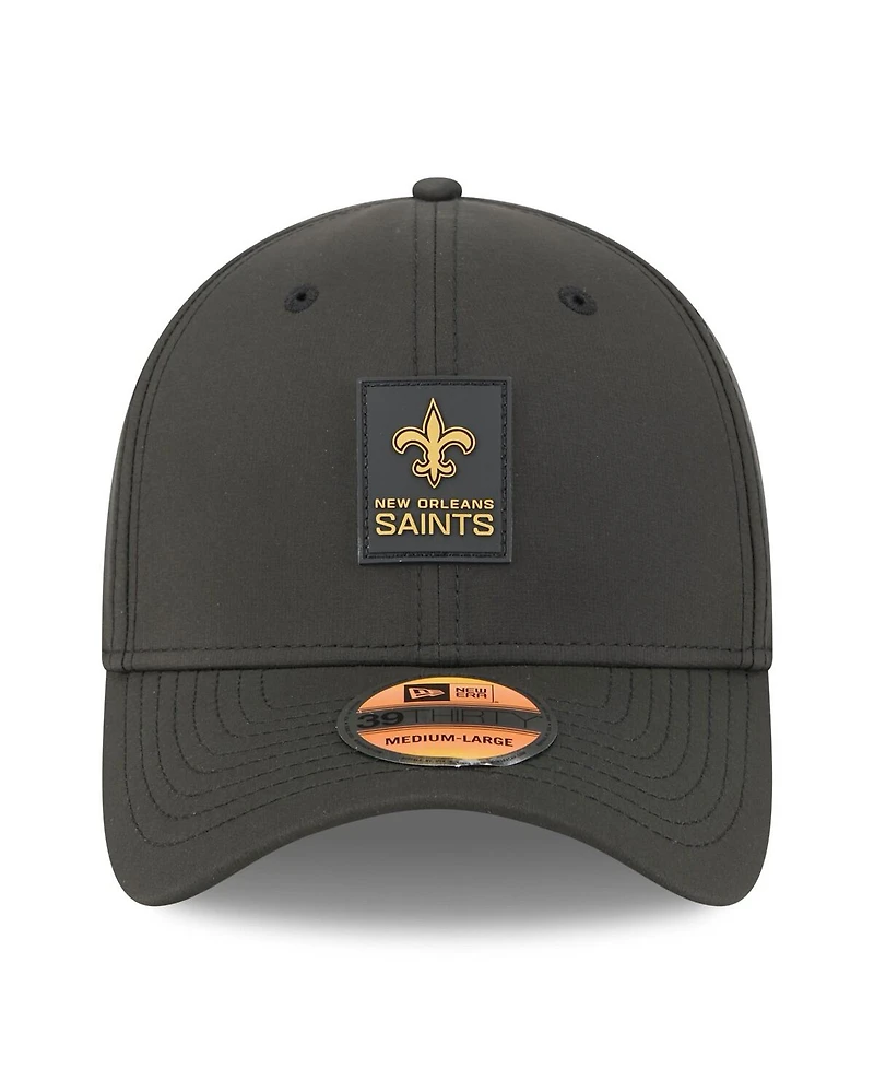 New Era Men's Black Orleans Saints 2025 Sideline 39THIRTY Flex Hat