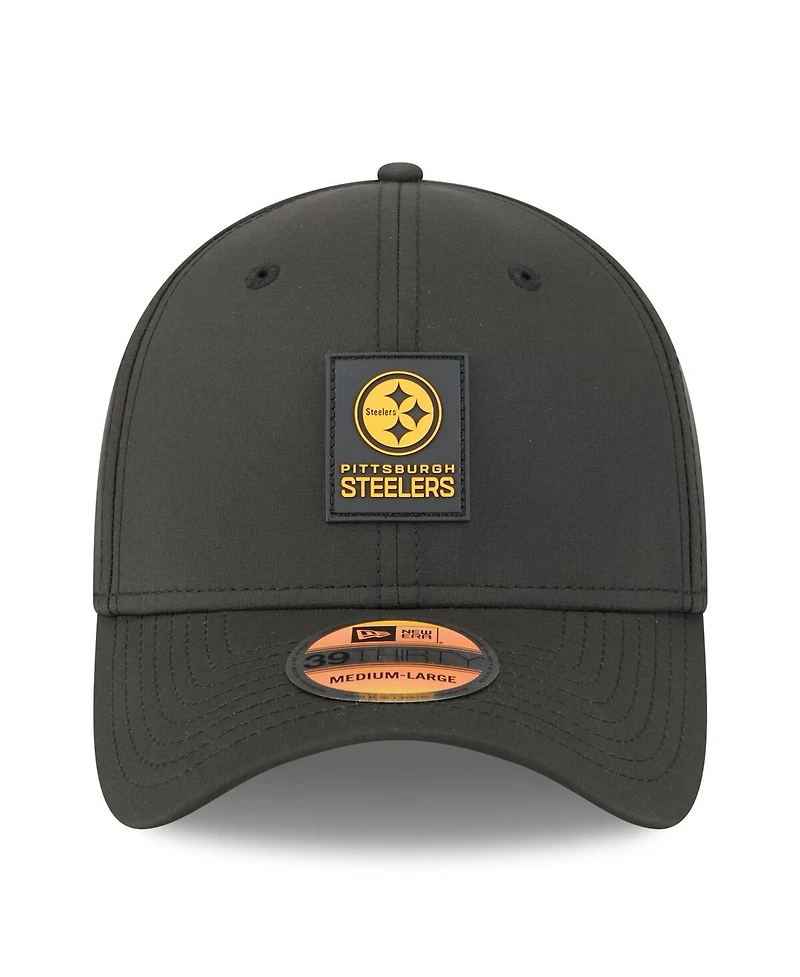 New Era Men's Black Pittsburgh Steelers 2025 Sideline 39THIRTY Flex Hat