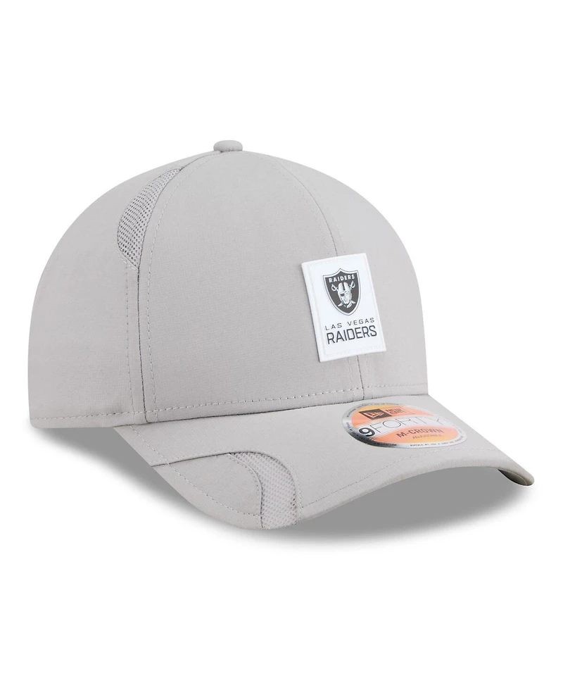 New Era Men's Gray Las Vegas Raiders 2025 Sideline M-Crown 9FORTY Adjustable Hat