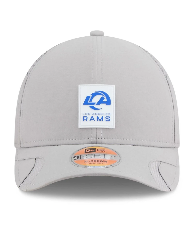 New Era Men's Gray Los Angeles Rams 2025 Sideline M-crown 9FORTY Adjustable Hat