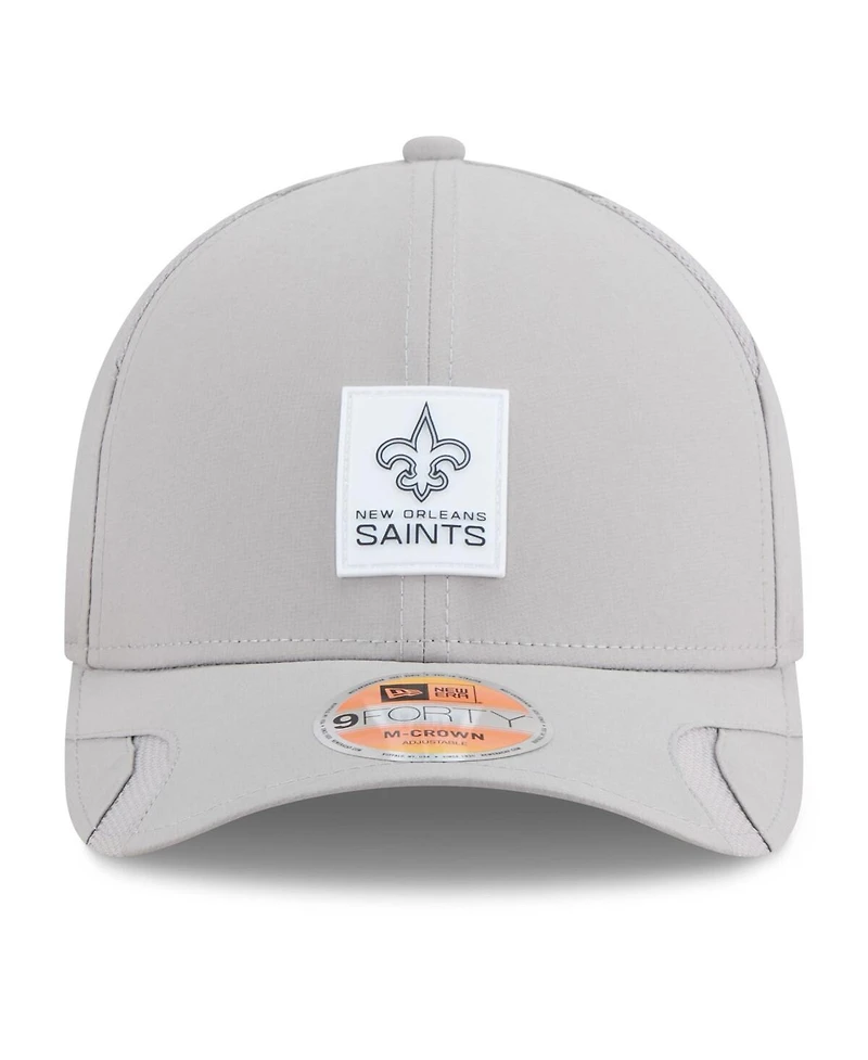 New Era Men's Gray New Orleans Saints 2025 Sideline M-Crown 9FORTY Adjustable Hat
