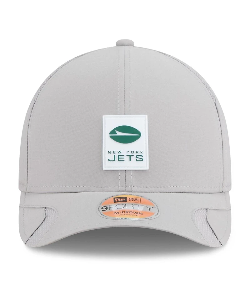 New Era Men's Gray New York Jets 2025 Sideline M-crown 9FORTY Adjustable Hat