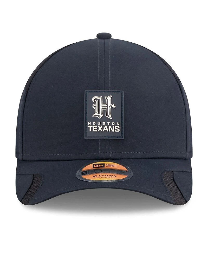 New Era Men's Navy Houston Texans 2025 Sideline H-Town M-crown 9FORTY Adjustable Hat