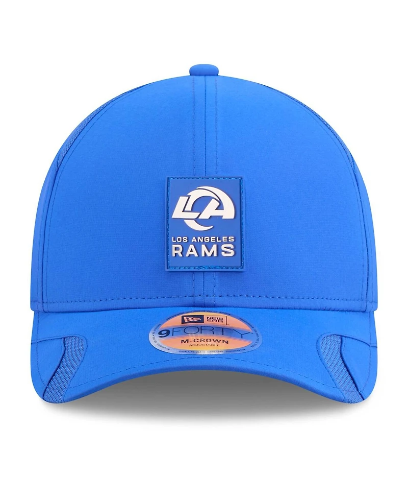 New Era Men's Royal Los Angeles Rams 2025 Sideline M-crown 9FORTY Adjustable Hat