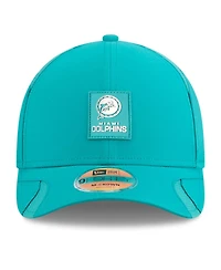 New Era Men's Aqua Miami Dolphins 2025 Sideline Throwback M-crown 9FORTY Adjustable Hat