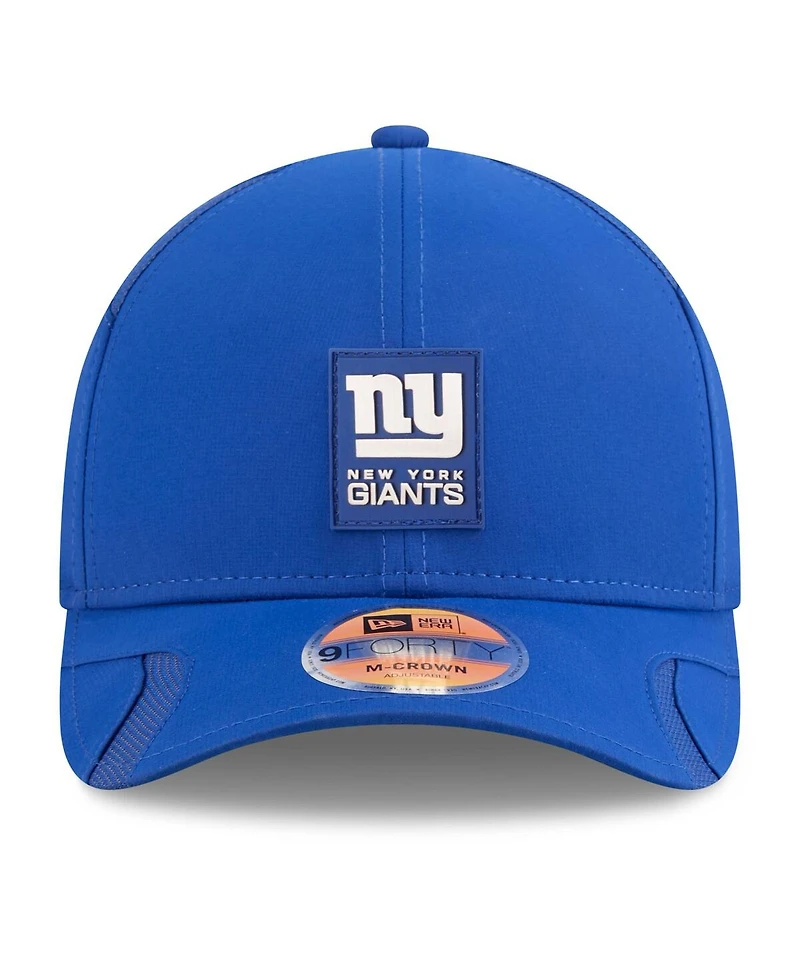 New Era Men's Royal New York Giants 2025 Sideline M-crown 9FORTY Adjustable Hat