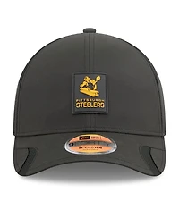 New Era Men's Black Pittsburgh Steelers 2025 Sideline Throwback M-crown 9FORTY Adjustable Hat